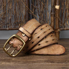 Khaki The Drover men's leather belt
