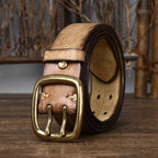 Khaki The Drover men's leather belt