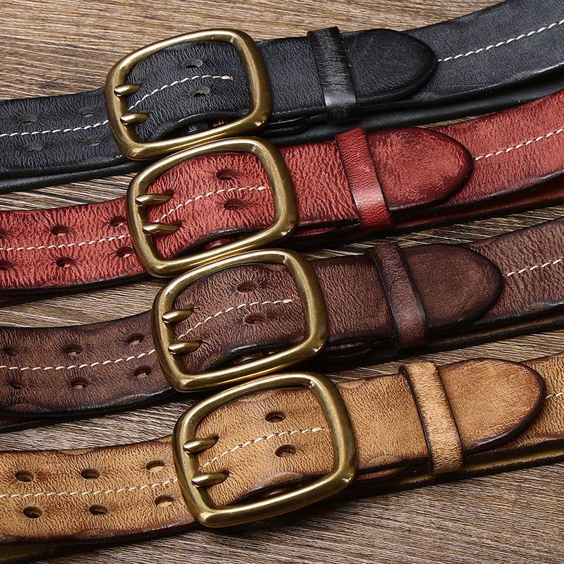 Khaki The Drover men's leather belt