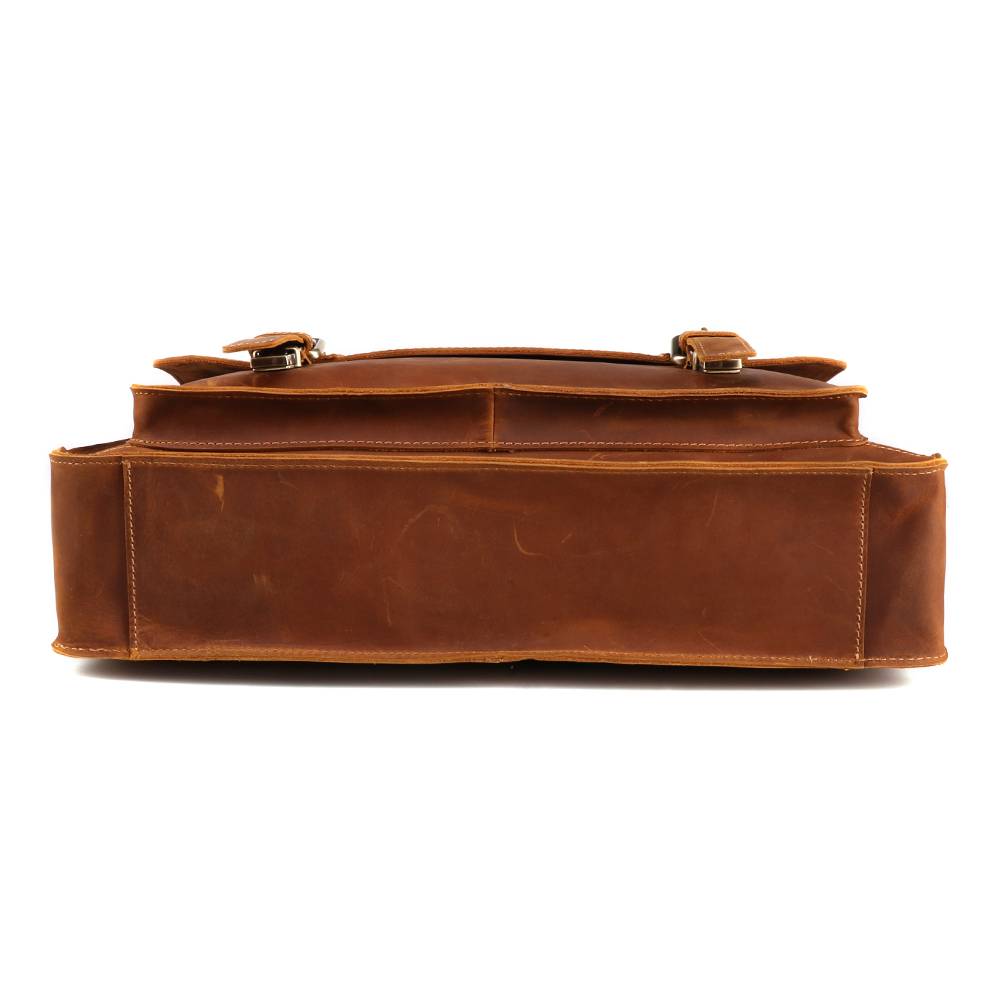 Brown men's attache case, back view