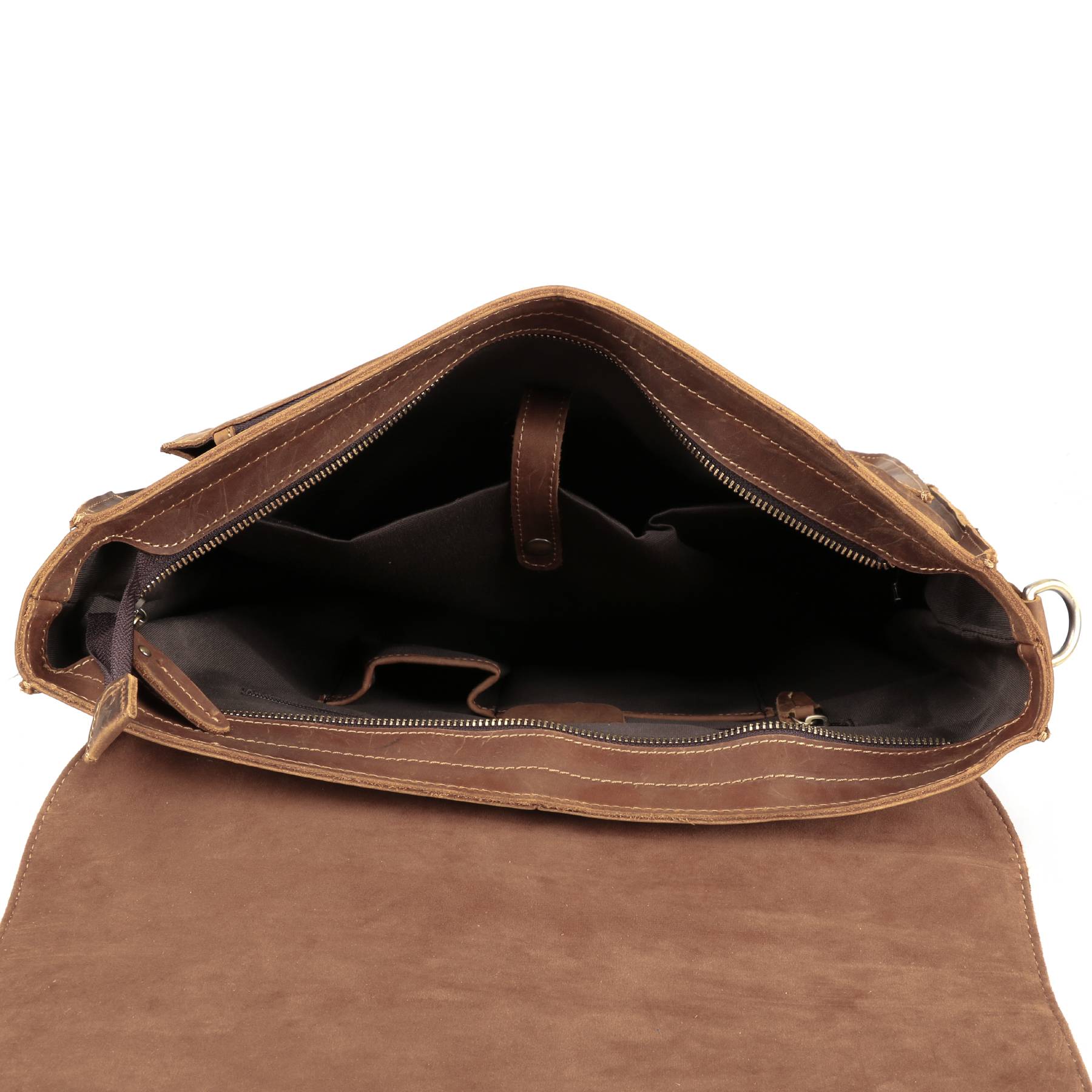 Man carrying the brown leather attache case