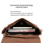 Brown men's attache case, flat lay