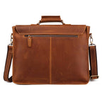 Brown men's attache case, leather grain