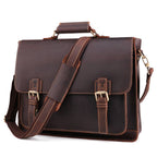 Dark brown men's attache case, side view