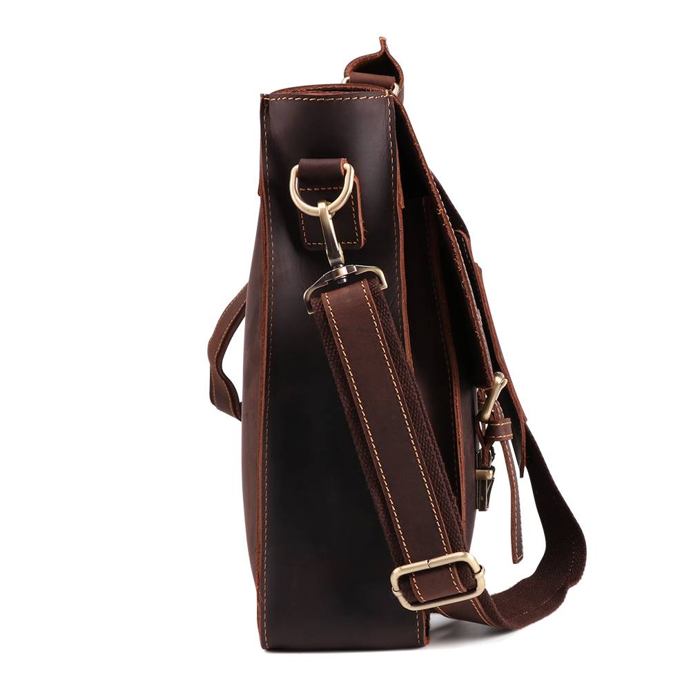 Dark brown men's attache case, interior view