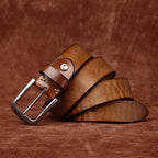 Brown men's belt, side view