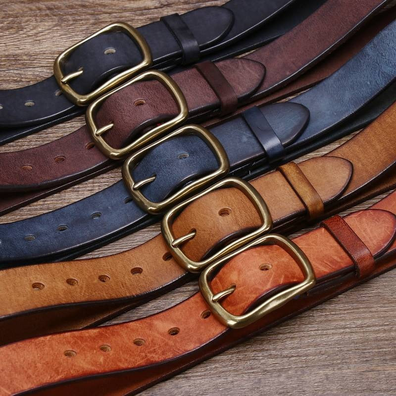 The Journeyman belt, all five color options shown together