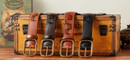Dark brown men's belt, strap detail
