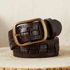 Dark brown men's belt, overview