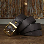 Black men's belt, side view