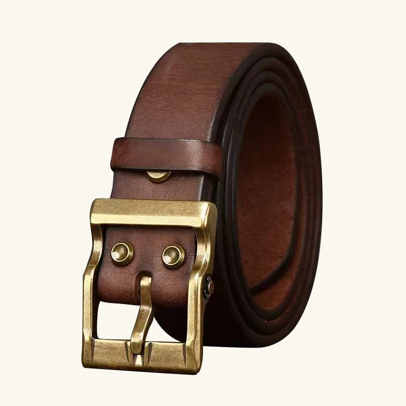 Dark brown men's cowboy belt