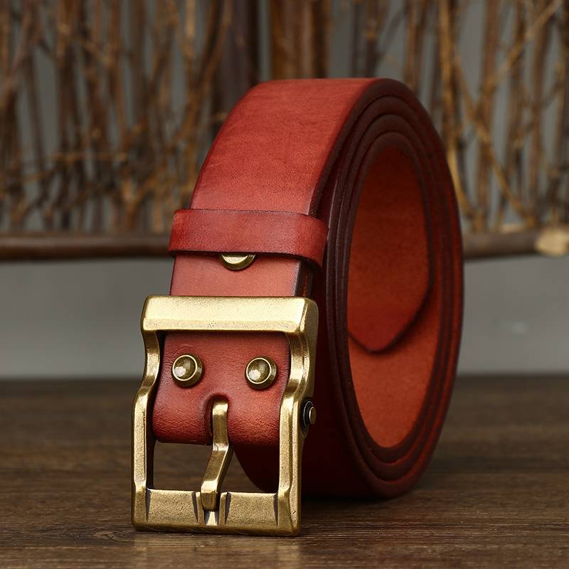 Red men's cowboy belt