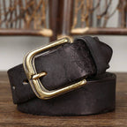 Black men's crack embossed belt