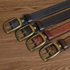 Brown men's belt, side view