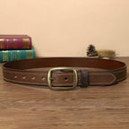 Brown men's belt, full length