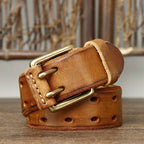 Brown men's belt, full length