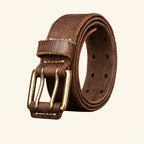 Dark brown men's double-prong belt