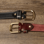 Brown men's belt, leather grain