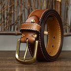 Brown men's belt, full length