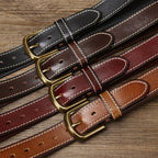 Brown men's belt, side view