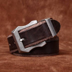 Dark brown men's belt, full length