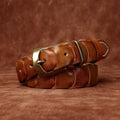 Brown men's belt, side view