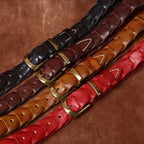 Brown men's belt, flat lay