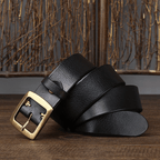 Black men's belt, coiled view