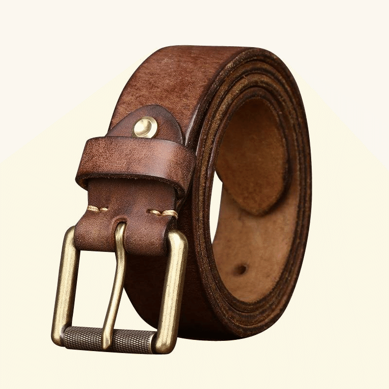 Brown men's wide belt