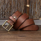 Brown men's belt, full length