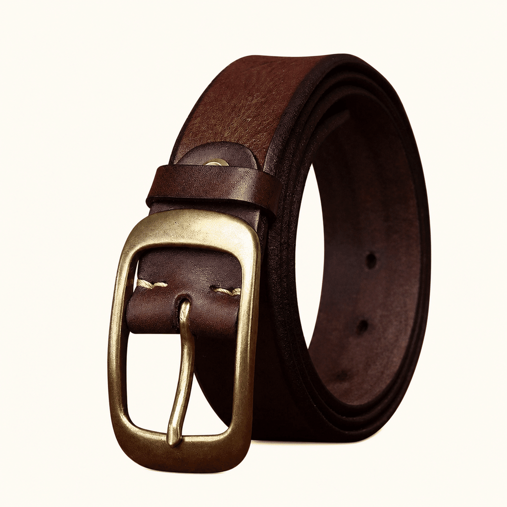 Men's handmade minimalist leather belt