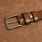 Brown men's belt, full length