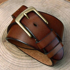 Brown men's belt, another angle