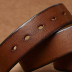 Brown men's belt, texture detail