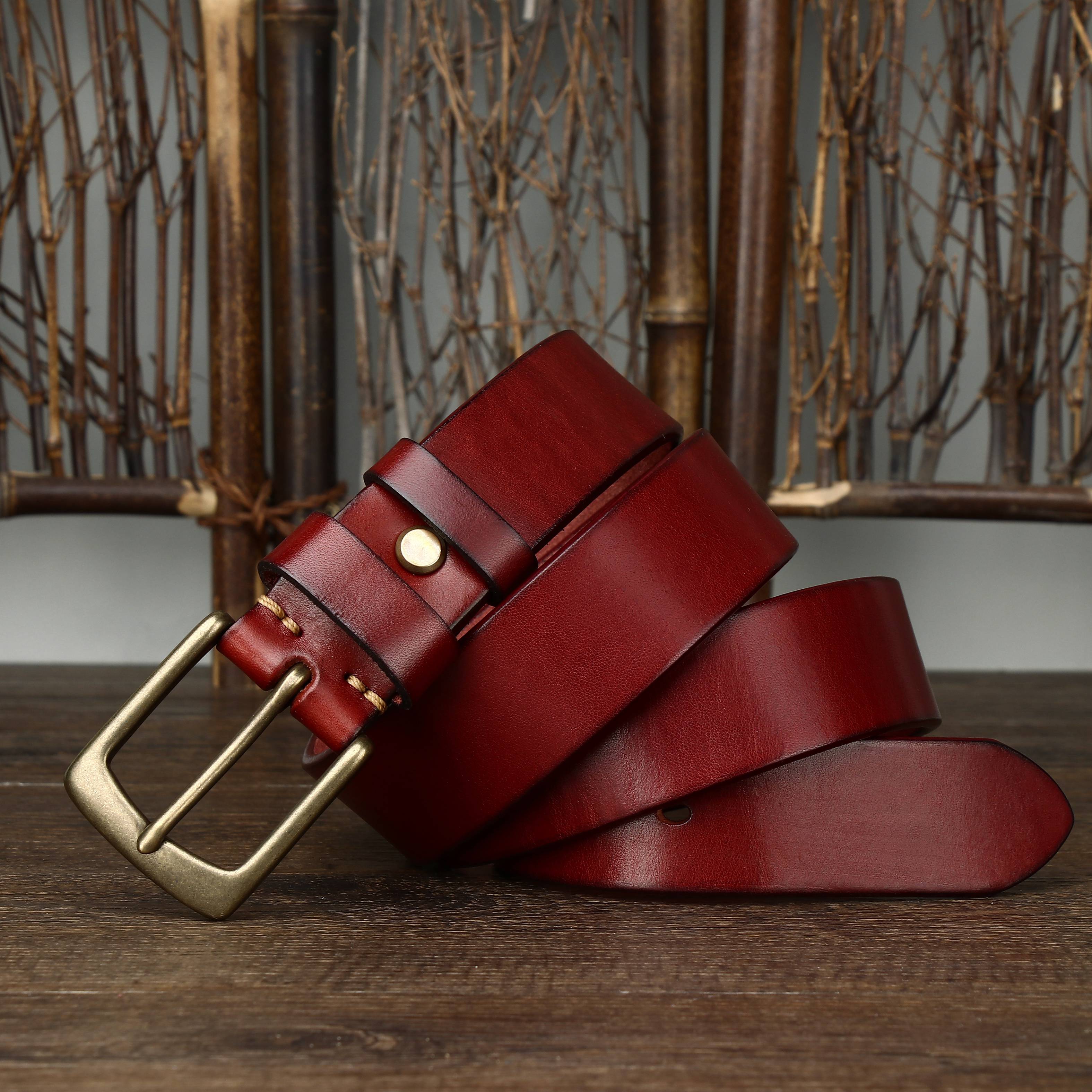 Red men's heavy duty belt