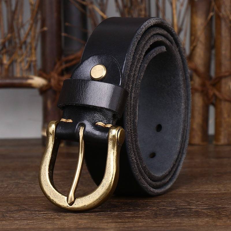 Black men's smooth heavy belt
