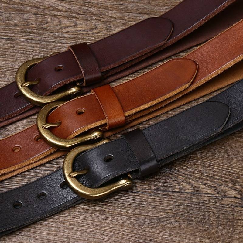 Brown men's belt, smooth finish