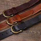 Brown men's belt, smooth finish