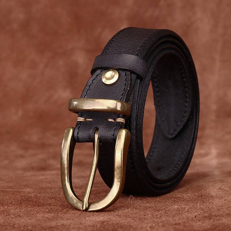 Black men's lychee-grain belt