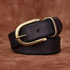Black men's belt, lychee texture