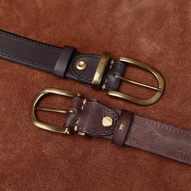 Brown men's belt, full length