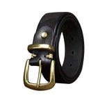 Black men's matte jeans belt