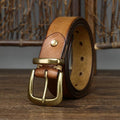 Brown men's belt, full length