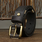 Black men's belt, stitch line