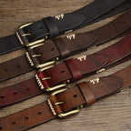 Brown men's belt, matte texture