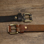 Brown men's belt, full length