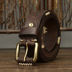 Dark brown men's belt, full length