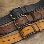 Dark brown men's belt, full length