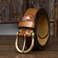 Brown men's belt, full length
