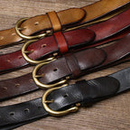 Dark brown men's pleated finish belt